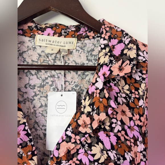 Saltwater LUXE Floral Two-piece Outfit Long Sleeve blouse with Shorts NWT - Picture 11 of 12